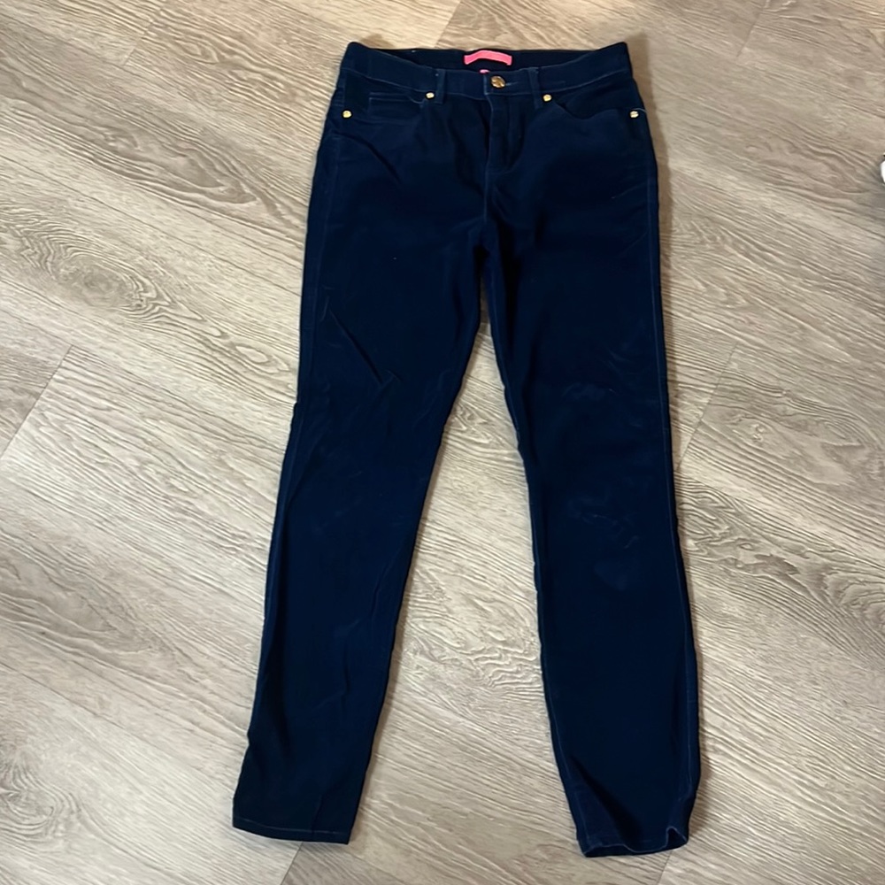 Blue velvet pants